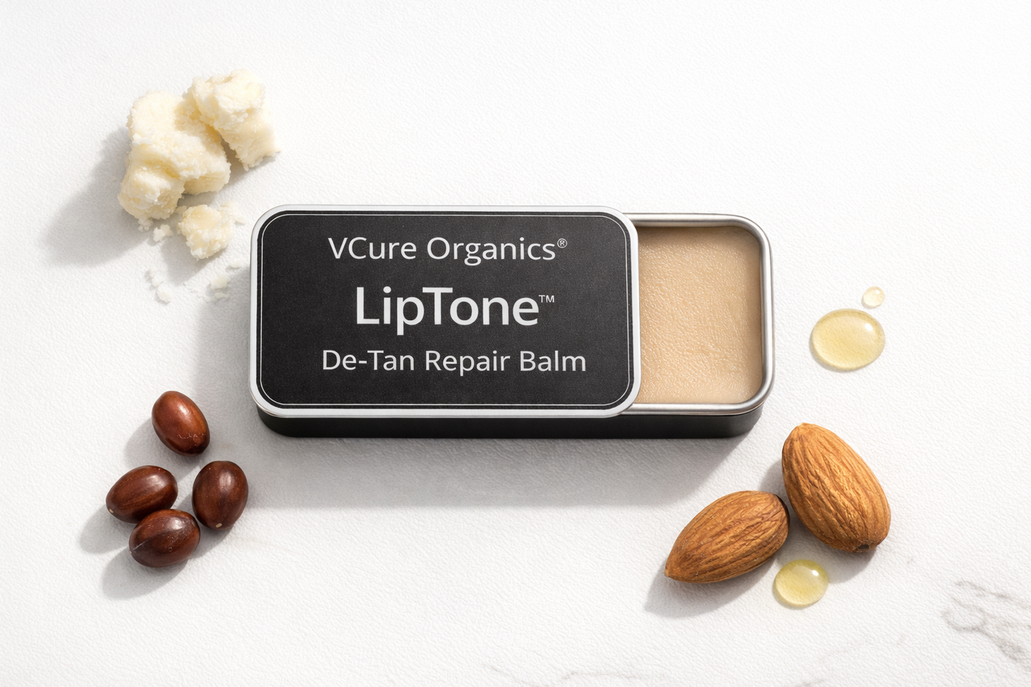 VCure Organics® LipTone™ De-Tan Repair Balm | Kojic Dipalmitate Lip Pigmentation Repair | Hydrating & Tone-Correcting Lip Balm