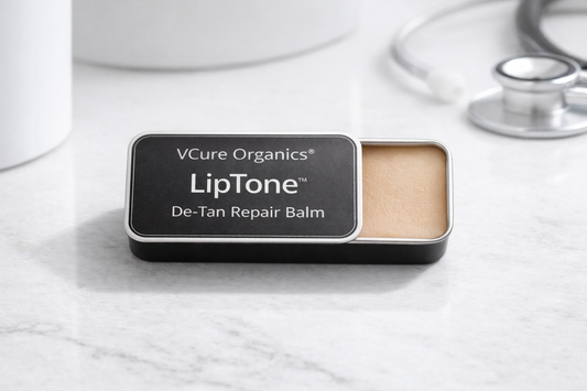 VCure Organics® LipTone™ De-Tan Repair Balm | Kojic Dipalmitate Lip Pigmentation Repair | Hydrating & Tone-Correcting Lip Balm