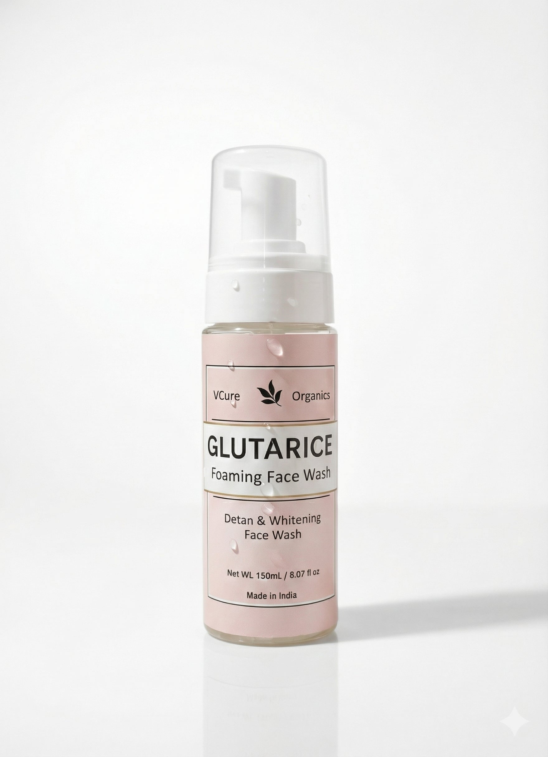 Glutarice foaming face wash bottle on a white background