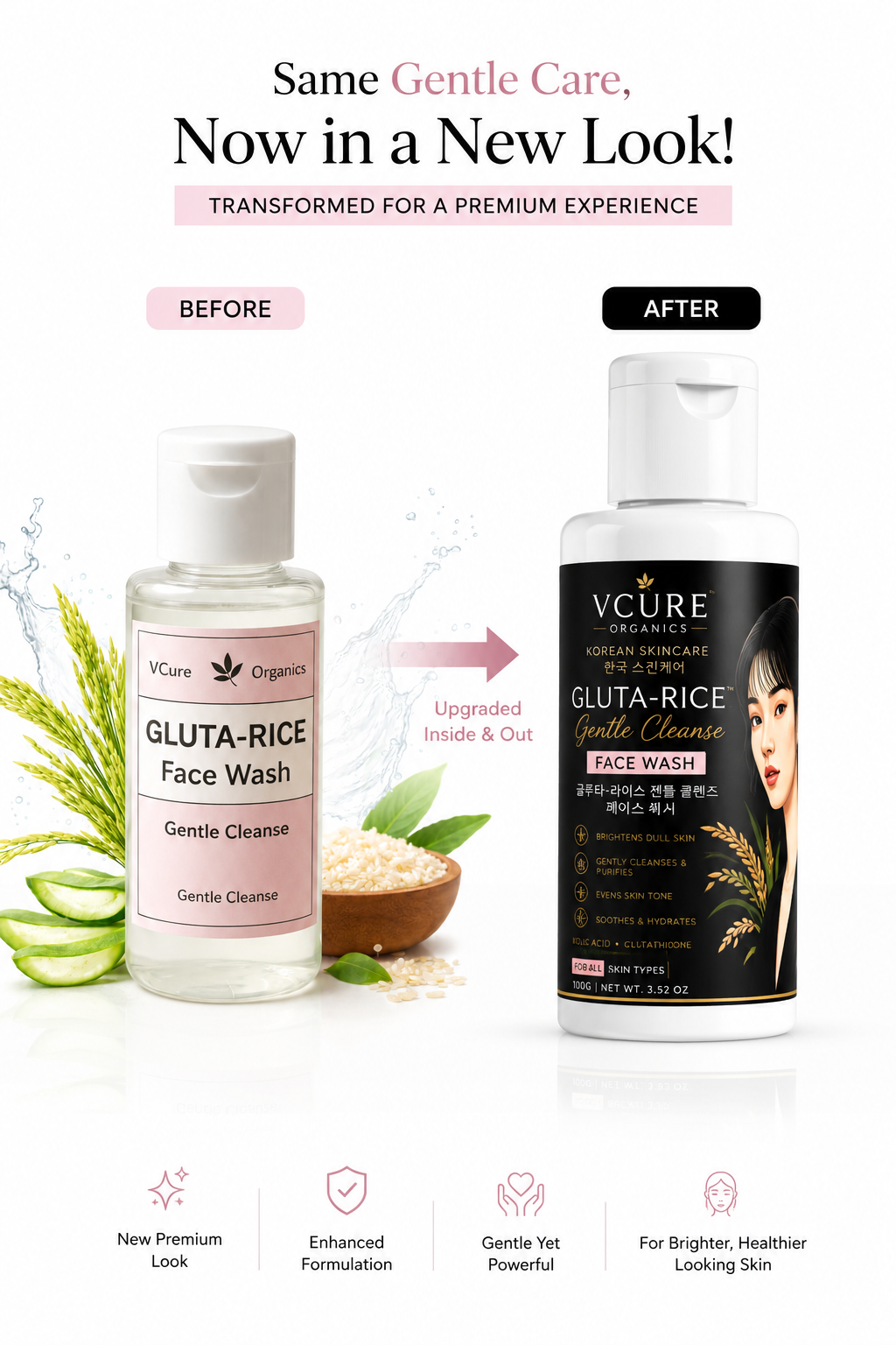 VO Gluta-Rice Gentle Cleanse Face Wash bottle